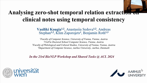 Analysing zero-shot temporal relation extraction on clinical notes using temporal consistency