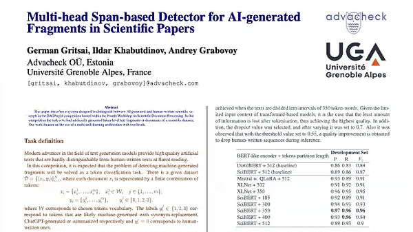 Multi-head Span-based Detector for AI-generated Fragments in Scientific Papers