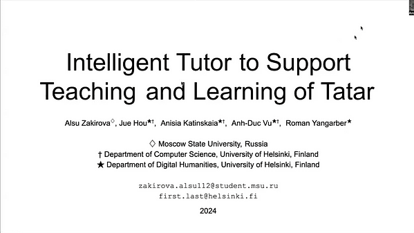 An Intelligent Tutor to Support Teaching and Learning of Tatar