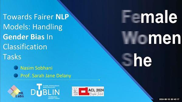 Towards Fairer NLP Models: Handling Gender Bias In Classification Tasks