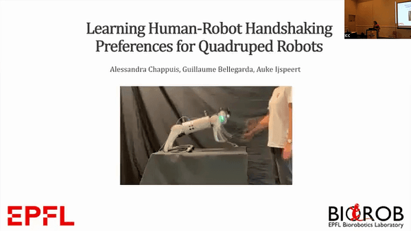 Learning Human-Robot Handshaking Preferences for Quadruped Robots