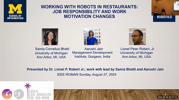 Working with Robots in Restaurants: Job Responsibility and Work Motivation Changes
