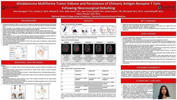 Glioblastoma Multiforme Tumor Volume and Persistence of Chimeric Antigen Receptor T Cells Following Neurosurgical Debulking