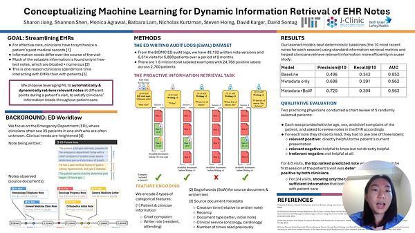 Conceptualizing Machine Learning for Dynamic Information Retrieval of EHR Notes