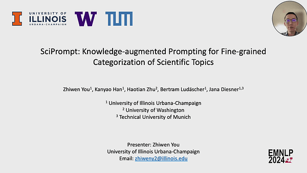 SciPrompt: Knowledge-Augmented Prompting for Fine-Grained Categorization of Scientific Topics