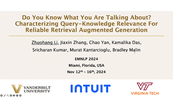 Do You Know What You Are Talking About? Characterizing Query-Knowledge Relevance For Reliable Retrieval Augmented Generation