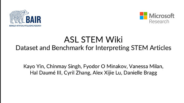 ASL STEM Wiki: Dataset and Benchmark for Interpreting STEM Articles