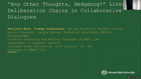 “Any Other Thoughts, Hedgehog?” Linking Deliberation Chains in Collaborative Dialogues
