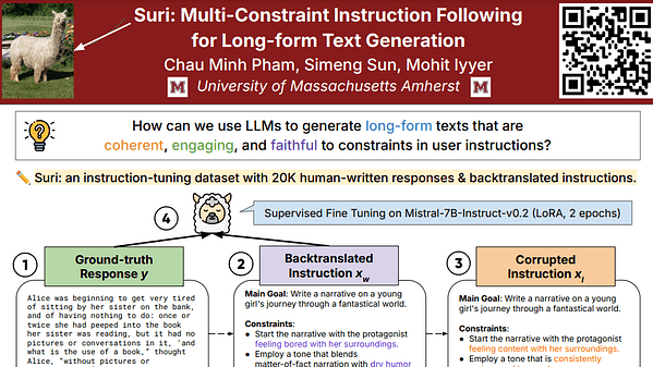 Suri: Multi-constraint Instruction Following for Long-form Text Generation