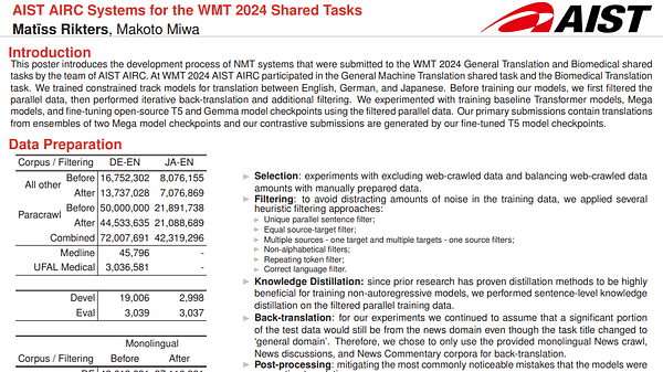 AIST AIRC Systems for the WMT 2024 Shared Tasks