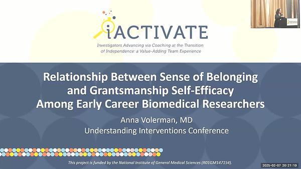 Relationship Between Sense of Belonging and Grantsmanship Self-Efficacy Among Early Career Biomedical Researchers