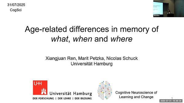 Age-related differences in forming conjunctive memories of what, when and where