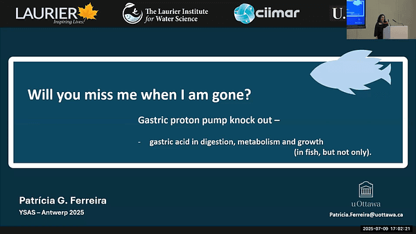 Will you miss me when I am gone? Gastric proton pump knock out and the importance of gastric acid in digestion, metabolism and growth in fish. 