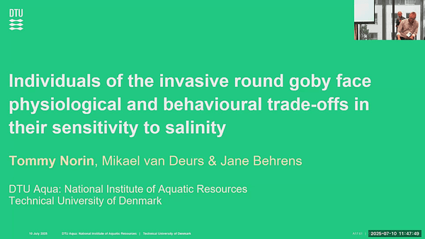 Individuals of the invasive round goby face physiological and behavioural trade-offs in their sensitivity to salinity