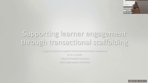 Transactional scaffolding improves learning engagement within blended learning environments in  Scottish Higher Education