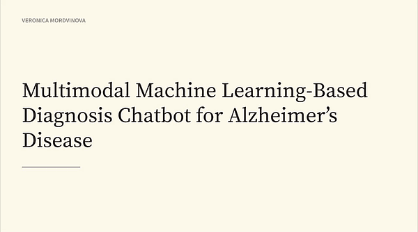 Multimodal Machine Learning-Based Diagnosis Chatbot for Alzheimer’s Disease