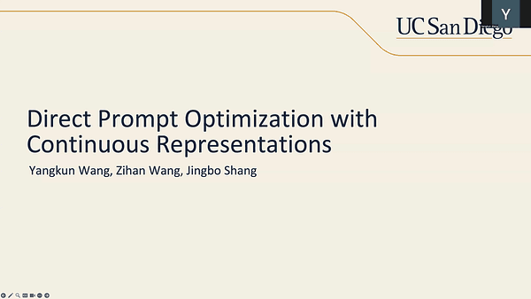 Direct Prompt Optimization with Continuous Representations