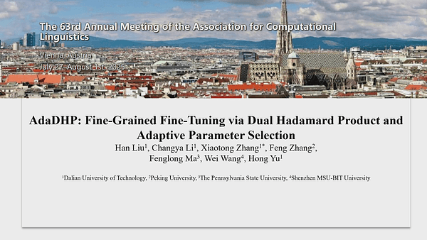 AdaDHP: Fine-Grained Fine-Tuning via Dual Hadamard Product and Adaptive Parameter Selection