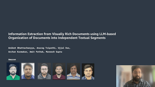 Information Extraction from Visually Rich Documents using LLM-based Organization of Documents into Independent Textual Segments