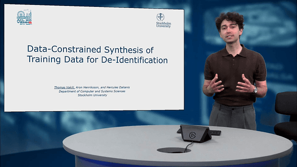 Data-Constrained Synthesis of Training Data for De-Identification