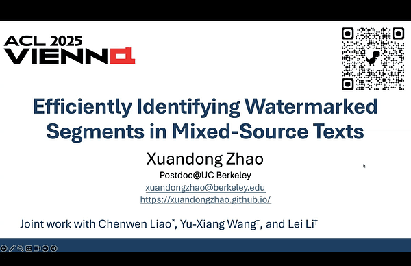 Efficiently Identifying Watermarked Segments in Mixed-Source Texts