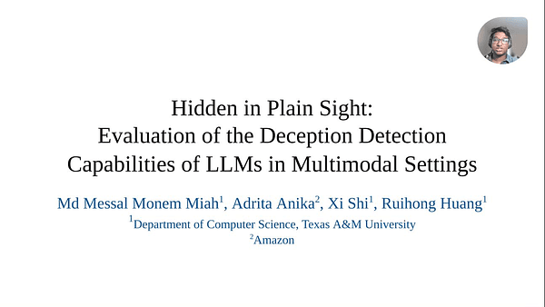 Hidden in Plain Sight: Evaluation of the Deception Detection Capabilities of LLMs in Multimodal Settings