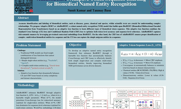 AdaBioBERT: Adaptive Token Sequence Learning for Biomedical Named Entity Recognition