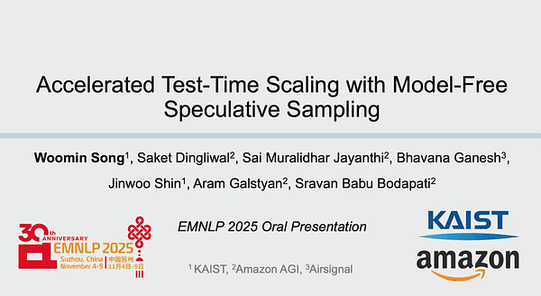Accelerated Test-Time Scaling with Model-Free Speculative Sampling