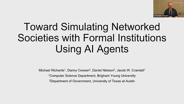Toward Simulating Networked Societies with Formal Institutions Using AI Agents