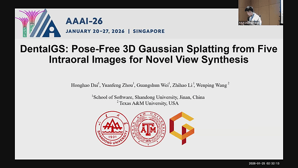 DentalGS: Pose-Free 3D Gaussian Splatting from Five Intraoral Images for Novel View Synthesis