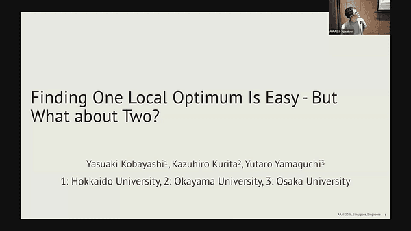 Finding One Local Optimum Is Easy—but What About Two?