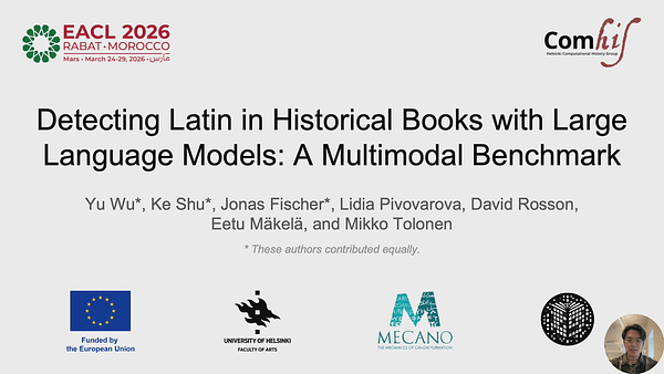 Detecting Latin in Historical Books with Large Language Models: A Multimodal Benchmark