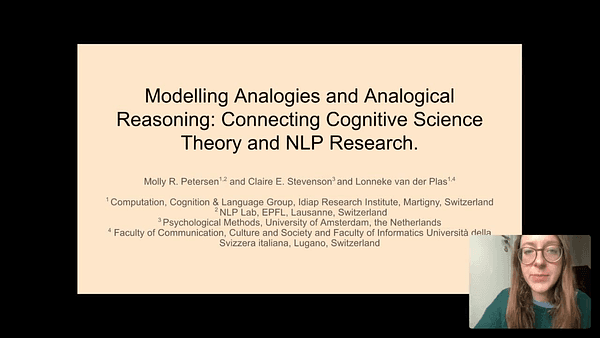 Modelling analogies and analogical reasoning: connecting cognitive science theory and NLP research.