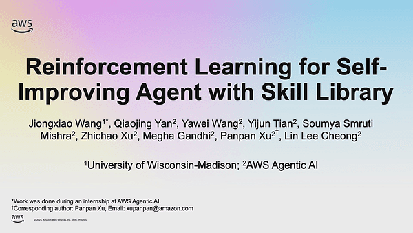 Reinforcement Learning for Self-Improving Agent with Skill Library
