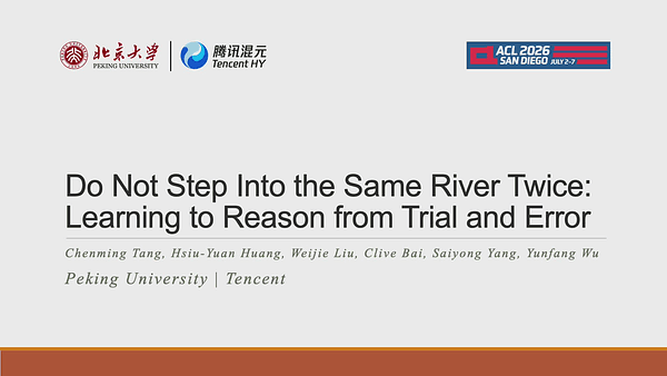 Do Not Step Into the Same River Twice: Learning to Reason from Trial and Error
