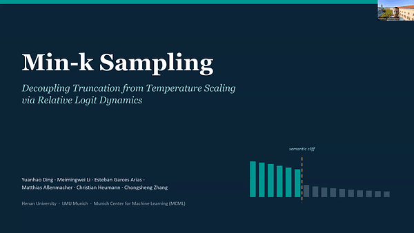 Min-$k$ Sampling: Decoupling Truncation from Temperature Scaling via Relative Logit Dynamics