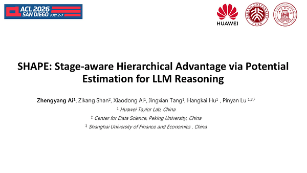SHAPE: Stage-aware Hierarchical Advantage via Potential Estimation for LLM Reasoning