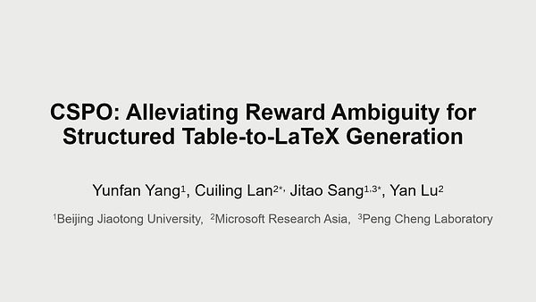 CSPO: Alleviating Reward Ambiguity for Structured Table-to-LaTeX Generation