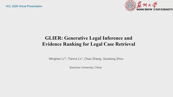 GLIER: Generative Legal Inference and Evidence Ranking for Legal Case Retrieval