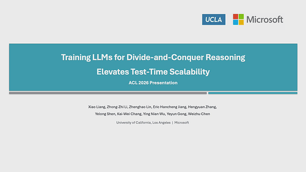 Training LLMs for Divide-and-Conquer Reasoning Elevates Test-Time Scalability