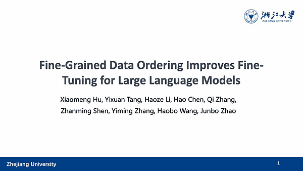 Fine-Grained Data Ordering Improves Fine-Tuning for Large Language Models
