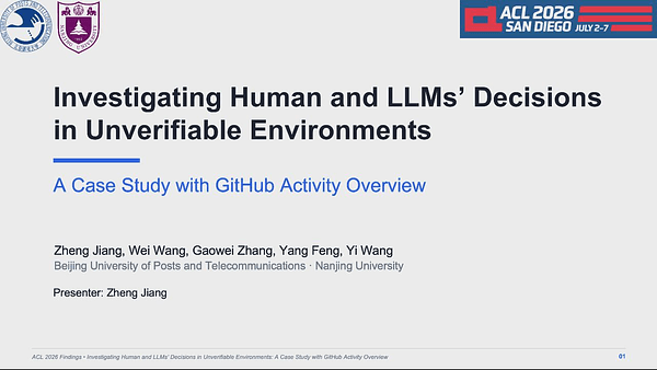 Investigating Human and LLMs' Decisions in Unverifiable Environments: A Case Study with GitHub Activity Overview