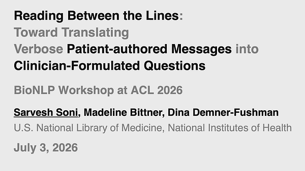 Reading Between the Lines: Toward Translating Verbose Patient-authored Messages into Clinician-Formulated Questions