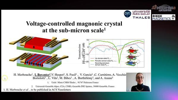  Voltage-Controlled Magnonic Crystal at the Sub-Micron Scale