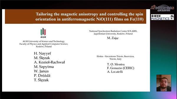  Tailoring the magnetic anisotropy and controlling the spin orientation in antiferromagnetic NiO(111) films on Fe(110).