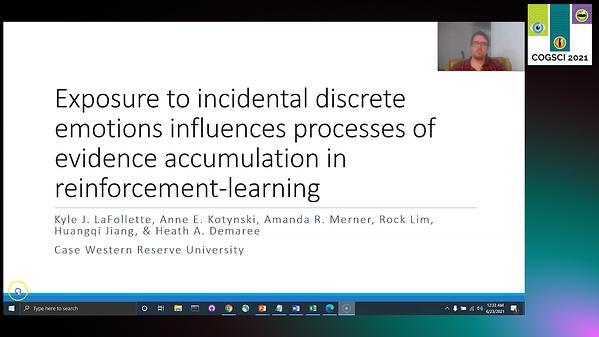 Incidental discrete emotions influence processes of evidence accumulation in reinforcement-learning