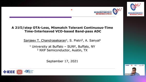 21fJ/Step OTA-Less, Mismatch-Tolerant Continuous-Time VCO-Based Band-Pass ADC