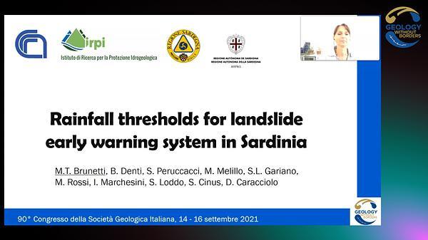 Rainfall thresholds for landslide early warning system in Sardinia