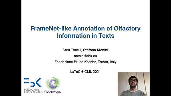 FrameNet-like Annotation of Olfactory Information in Texts