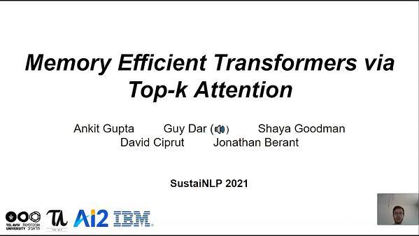Memory-efficient Transformers via Top-k Attention